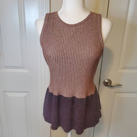 Moth Anthropologie Riella Pink Purple Shimmer Tank L - Picture 12 of 12